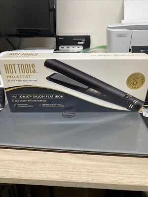 Hot Tools Pro Artist Black Gold Collection 1"1/4 Ionic Salon Hair Flat Iron - Image 1 of 4