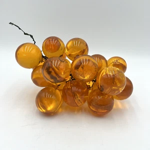 MidCentury Large Cluster of Amber Orange Lucite Acrylic Grapes - Picture 1 of 5