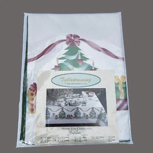 Vtg John Matouk Tablecloth Home for Holidays Christmas Cotton 60" X 84" USA - Picture 1 of 7