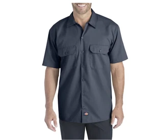 Dickies Men's Short Sleeve Shirt Flex Twill Work Shirt Uniform - Navy, 3XL - Picture 1 of 3