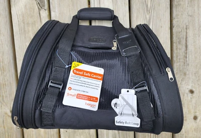 Bolsa transportadora segura para viagem para animais de estimação pequena 16x9x11,5 NOVA com etiquetas aviões viagem de carros - Imagem 1 de 4