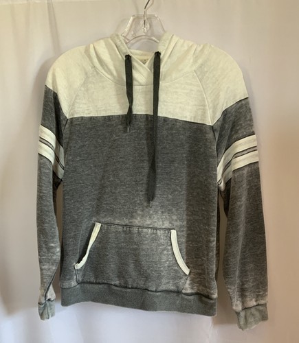 VETEMENTS Felpa rosa rosa junior taglia S felpa con cappuccio invecchiata grigio bianco