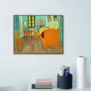 "Dormitorio de Vincent enmarcado de lona 100 % pintado a mano en Arles por Van Gogh 20""x24" - Imagen 1 de 7