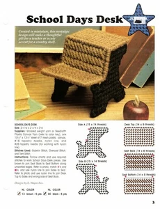 School Desk 1 Plastic Canvas Pattern Project By Leisure Arts - Picture 1 of 1