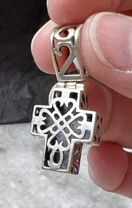 Sterling Silver 925  Celtic Cross Pendant, Open Weave - Picture 1 of 9