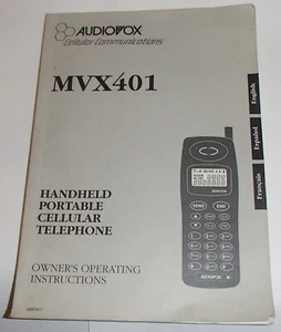 Guide d'instructions du propriétaire du téléphone portable portable Audiovox MVX401 - Photo 1 sur 1
