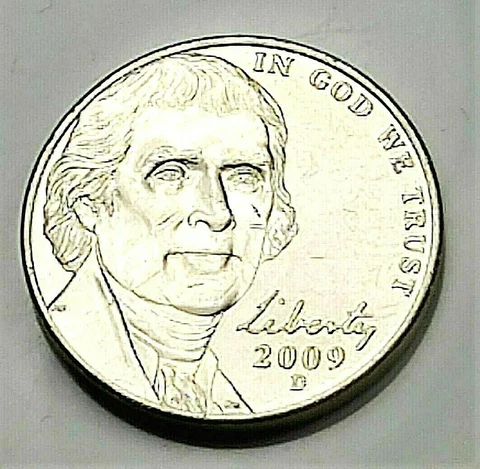 2009 D Jefferson Nickel -  BU Coin Pulled From OBW Roll Cover