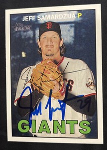 JEFF SAMARDZIJA Signed 2016 Topps Heritage Baseball Card #389 SF Giants AUTO