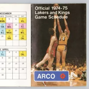 Programma tascabile pallacanestro Jerry West Los Angeles Lakers 1974-75 Arco Hockey - Foto 1 di 3