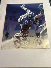 JAY GRAHAM LEAF 1997 SIGNED JUMBO CARD FOOTBALL BALTIMORE RAVENS 8"x10"
