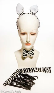 Animal Accessory Kit Adult Or Child 3Pc Eared Headband Tail & Bow Tie Disguise - Picture 1 of 4