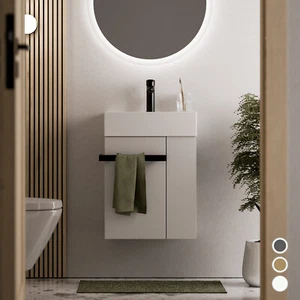 Badmöbel Set Gäste WC Waschbeckenunterschrank 45 cm Waschbecken Unterschrank - Bild 1 von 40