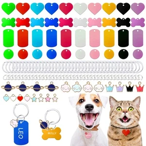 140pcs Pet ID Tag Set with 40pcs Colourful Blank Dog Tags Double Sided Alumin... - Picture 1 of 6