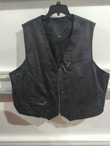 Diamond Leather Black Leather Vest - Size XXXL - Picture 1 of 7