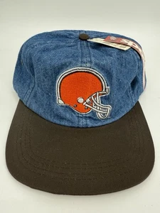 New Vintage Cleveland Browns Hat Cap Snap Back Adjustable NFL Game Day DENIM - Picture 1 of 11