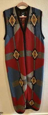 Peruvian Connection Intarsia Alpaca  Sweater Maxi Vest XL - Image 1 of 4