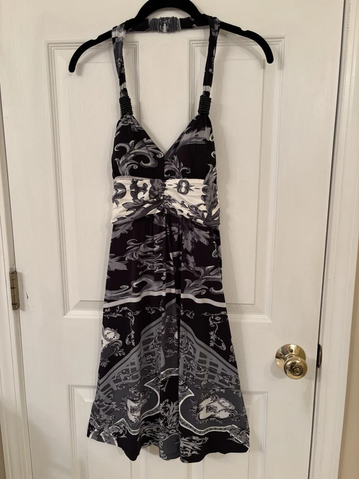 Christina Love Short Halter Stretch Sundress, Padded, Sz M Foto 1 de 4