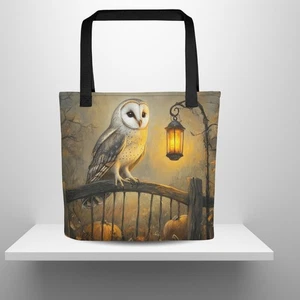 Bolso de Mano Halloween Búho Lona Linterna Gótica Arte Espeluznante Otoño Calabaza Regalo - Imagen 1 de 8