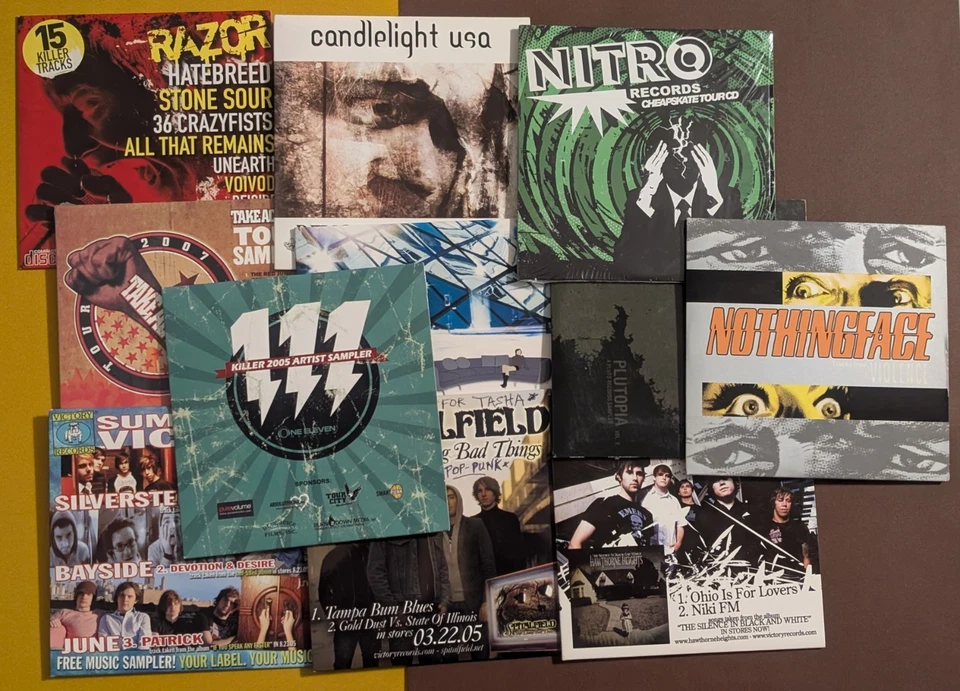 Pop Punk Emo Metal Record Label Promo Sampler CDs - Bayside Crowbar Spitalfield - Image 1 of 4