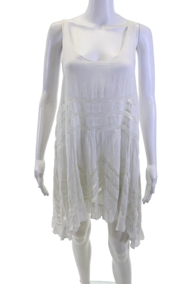 Vestido sin mangas trapecio blanco a lunares talla M Intimately Free People para mujer Foto 1 de 4