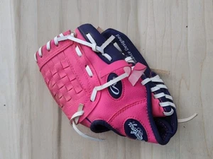 Rawlings PL91PP Player Series Pink/Purple Vinyl RHT Baseball Glove 9" w/ Ball - Picture 1 of 6
