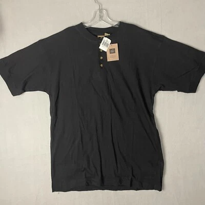 Vintage Lord Taylor Casual Classic Adult Henley Size Medium Black New with Tags - Image 1 of 4