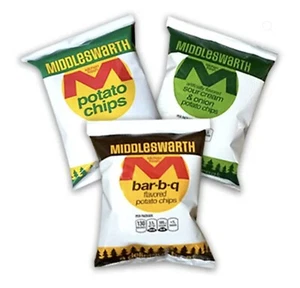 middleswarth Potato Chips 36 pack, variety, snack pk .875oz, bundle, lunch size - Picture 1 of 1