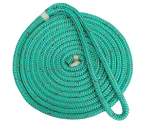 New England Ropes C5057-12-00025 Teal 3/8" X 25' Double Braid Nylon Dock Line - Picture 1 of 1