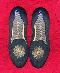 Rothys Limited Holiday Loafer Gold Sunburst Flower Size 6.5 - Picture 1 of 8