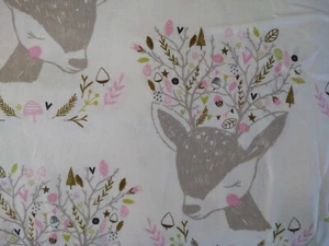 Camelot Hello My Deer Fabric 100% Cotton Fawn Fabric BTHY 18x44 Mushrooms Acorns - Picture 1 of 5