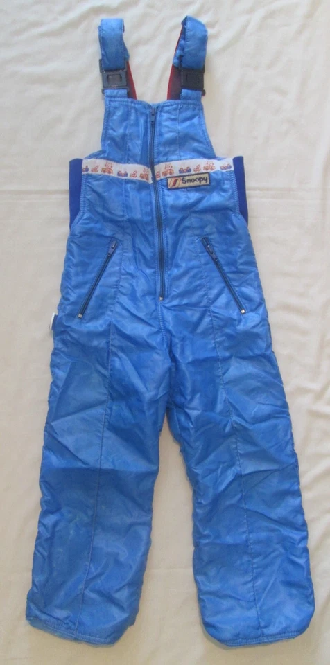 Snoopy синий детский снег нагрудник комбинезон размер 6 на молнии карманы, эластичные стороны ~ изящный - Изображение 1 из 4