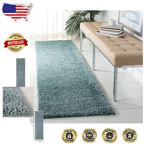 Luxurious 1.2-Inch Thick Aqua Shag Rug - Durable Runner for High Traffic Areas - Picture 1 of 9