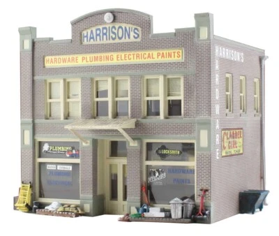 Woodland Scenics Built / Ready Harrisons Hardware HO Train Building BR5022 - Image 1 of 3