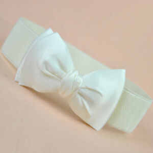 Pin-Up Wide Stretch Elasticated Satin 50's Vintage Retro Bow Belt UK 6-18