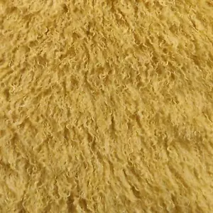 Super Luxury MONGOLIAN Faux Fur Fabric Material - YELLOW - Picture 1 of 2