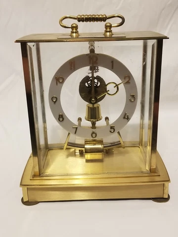 Kieninger & Obergfell (6 Jewel) Electronic Brass Glass Mantel Clock West Germany Cover