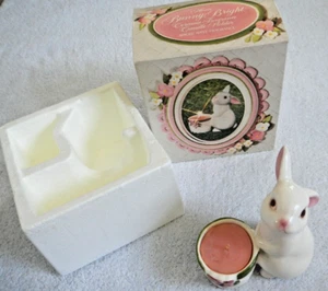 VINTAGE AVON - 1980 - BUNNY BRIGHT - CANDLE HOLDER with CANDLE - IN ORIGINAL BOX - Picture 1 of 23