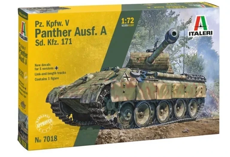 ITALERI 1:72 KIT CARRO ARMATO PZ. KPFW. V PANTHER AUSF. A SD. KFZ. 171  ART 7018 - Immagine 1 di 1