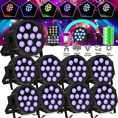5500mAh Akku RGB Wiederaufladbar 120W 12 LED Par Strahler DMX Strobe Bühnenlicht - Bild 1 von 4