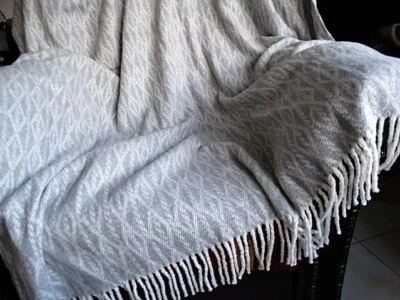 Baumwolldecke Wohndecke Wolldecke Plaid 130 x 170 cm Grau - Bild 1 von 4