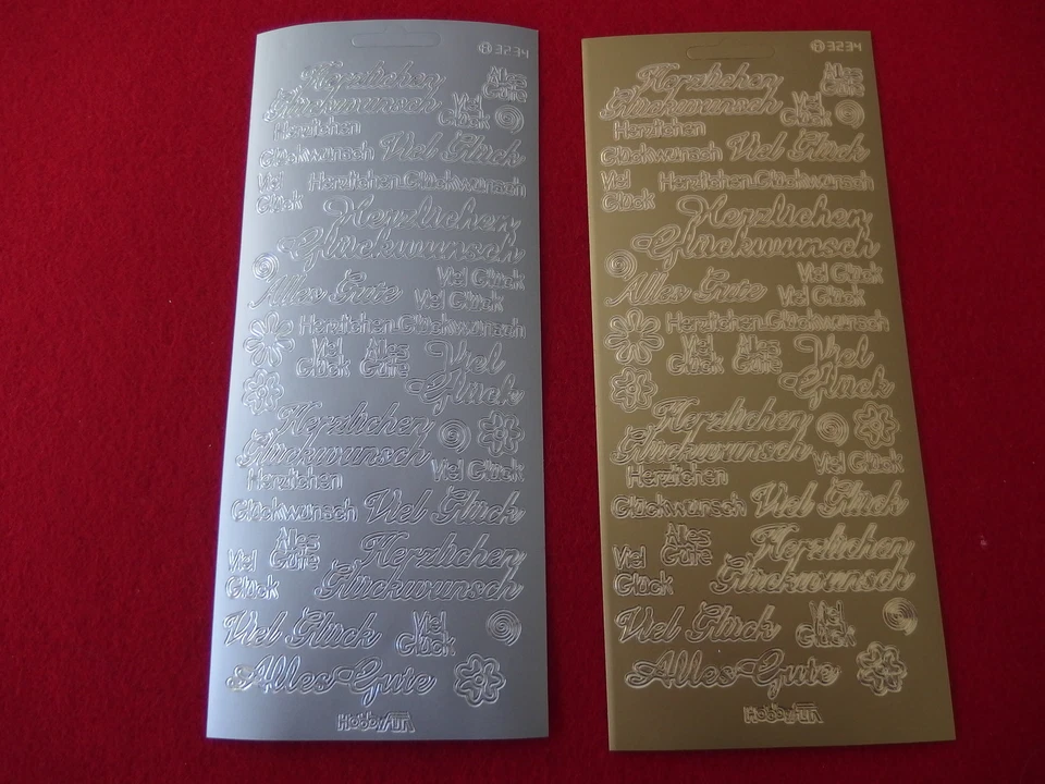 Konturensticker - Sticker für Kartengestaltung - Glückwünsche - gold silber  - Bild 1 von 1