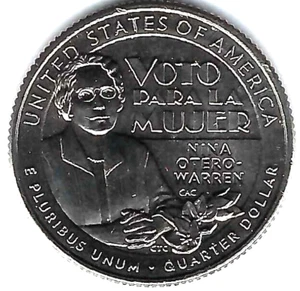 ¡Moneda de 25 centavos Nina Otero-Warren vestida de Filadelfia 2022-P! - Imagen 1 de 2