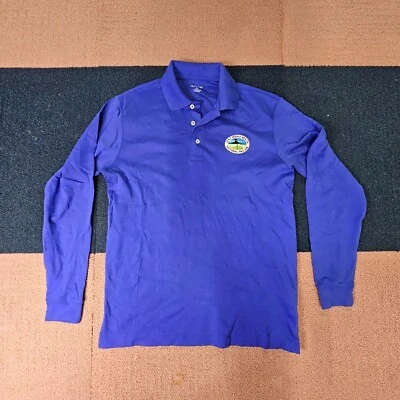 Polo ATT Pebble Beach Pro Am Lands End Adulto Manga Larga Pequeño Azul Golf K7a Foto 1 de 4