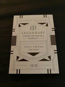 2021 PANINI NATIONAL TREASURES TONY GWYNN MATERIALS GAME USED BAT BOOKLET 23/25