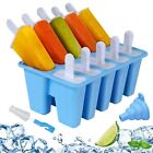 10-Cavity Silicone Popsicle Molds DIY Ice Pop Maker Ice Crea Molds