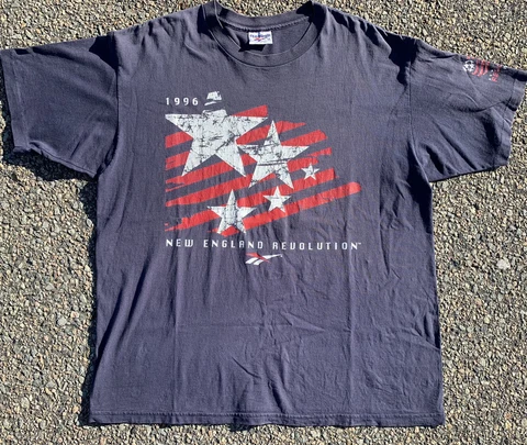 Vintage New England Revolution 1996 MLS Soccer Single Stitch T Shirt Size XL Cover