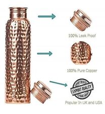 Hammered Pure Copper Water Bottle 950ml (32oz) / Pure Copper Flask Free Shipping