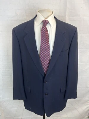 Valentino Men's Dark Navy Blue Striped Wool Suit 46L 38X32 $3,295 - Image 1 of 4