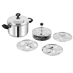 Stainless Steel Idli Stand Induction Idli Cooker with 4/6 Tiers Idly Plates - Picture 1 of 12
