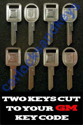 1961-1995 Buick Skylark 2 Keys Cut By Code -  U must have your key code - Image 1 of 2